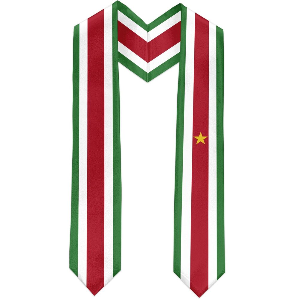 6380 Suriname Flag Graduation Sash Satin Scarf 72" Stole for Abroad Student